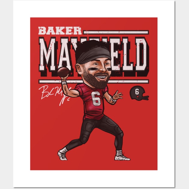 Baker Mayfield Tampa Bay Cartoon Wall Art by ClarityMacaws